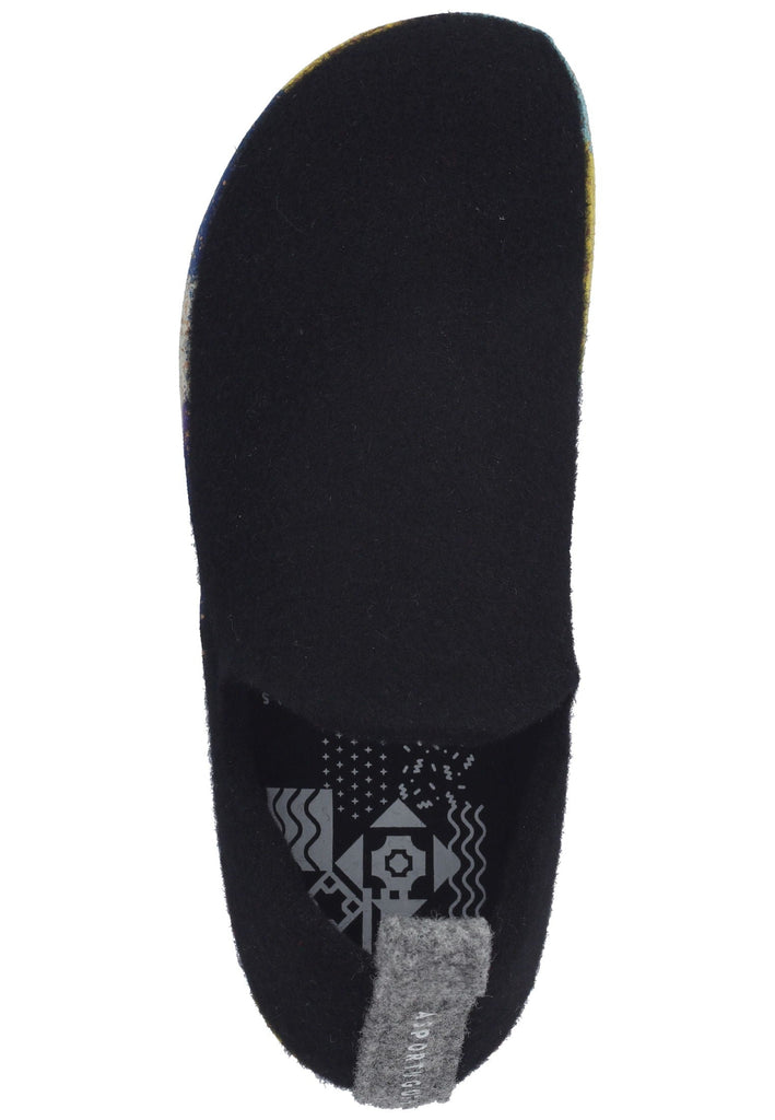 ASPORTUGUESAS Hausschuhe Filz Schwarz Multi