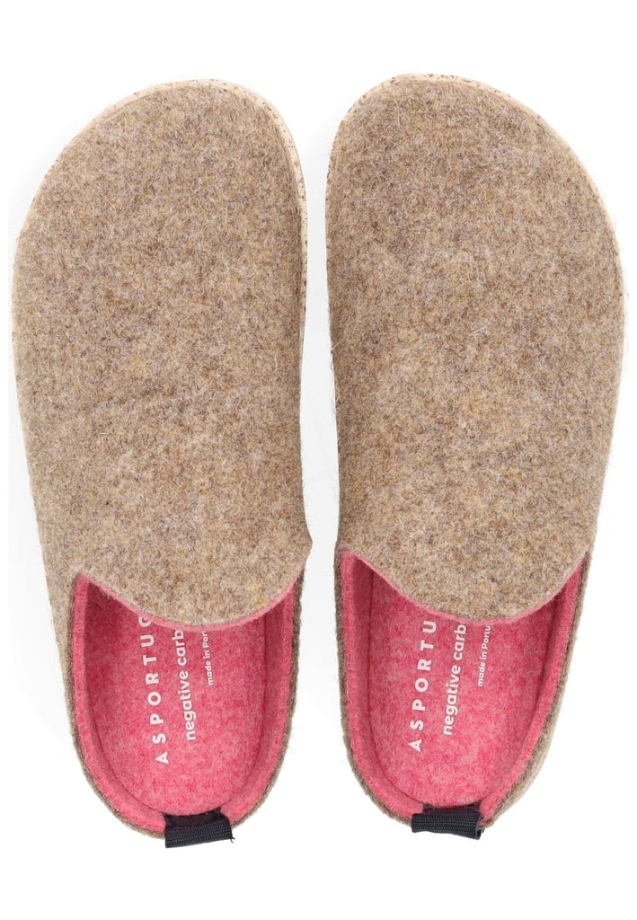 ASPORTUGUESAS Hausschuhe Filz Taupe