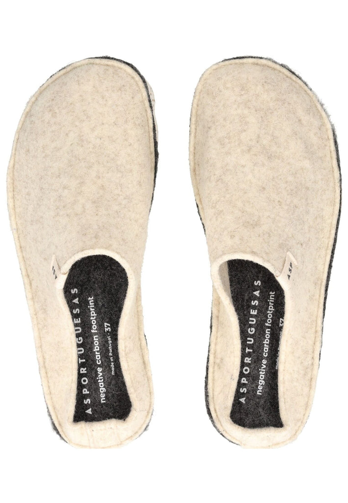 ASPORTUGUESAS Hausschuhe Filz Weiß