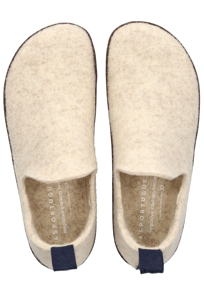 ASPORTUGUESAS Hausschuhe Filz Weiß/Weiß