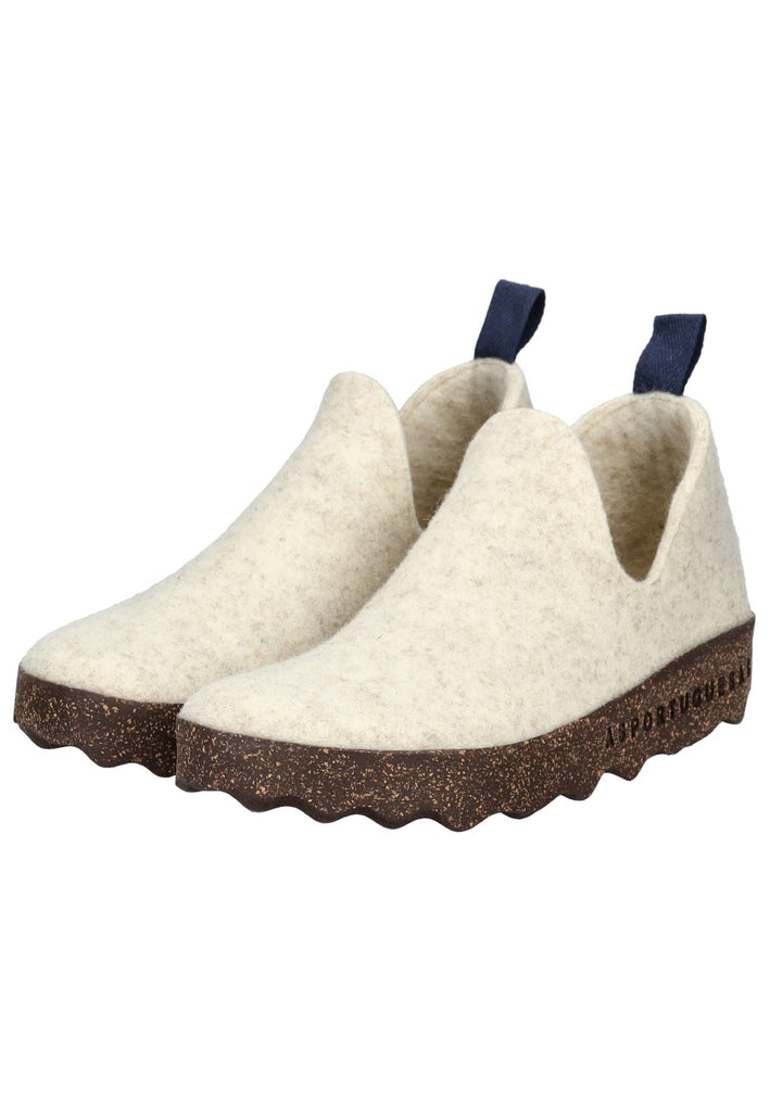 ASPORTUGUESAS Hausschuhe Filz Weiß/Weiß