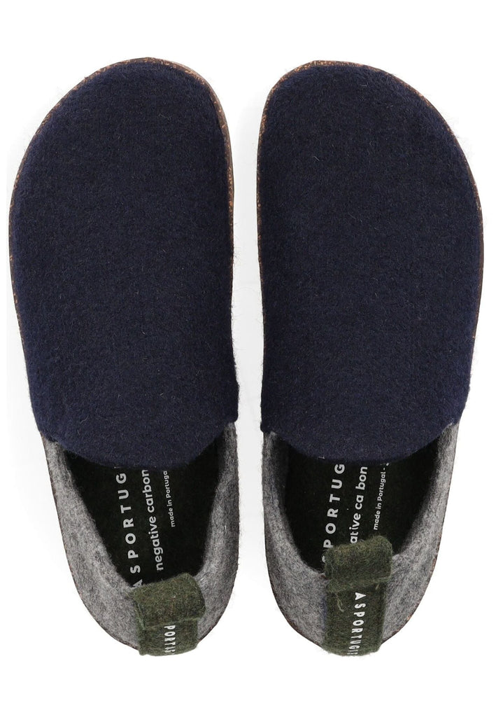 ASPORTUGUESAS Hausschuhe Textil Blau/Grau