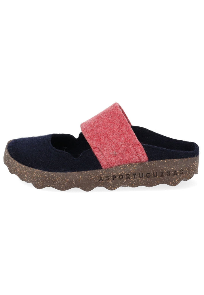 Pantoletten ASPORTUGUESAS Pantoletten Filz Blau/Rot