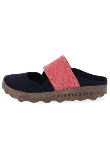 Pantoletten ASPORTUGUESAS Pantoletten Filz Blau/Rot