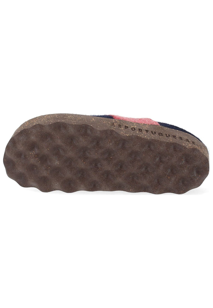 ASPORTUGUESAS Pantoletten Filz Blau/Rot