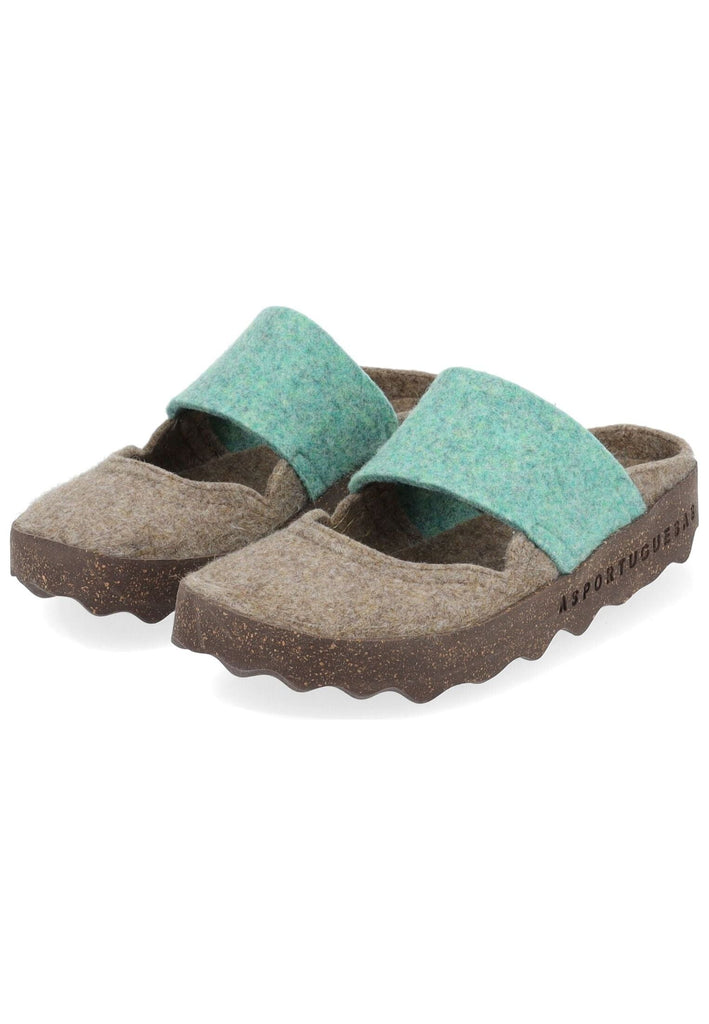 ASPORTUGUESAS Pantoletten Filz Taupe