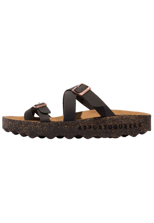 ASPORTUGUESAS Pantoletten Lederimitat Black