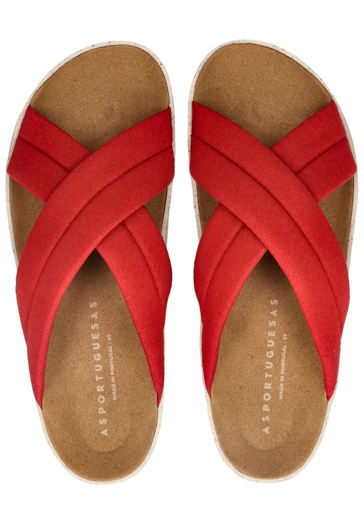 ASPORTUGUESAS Pantoletten Lederimitat Rot