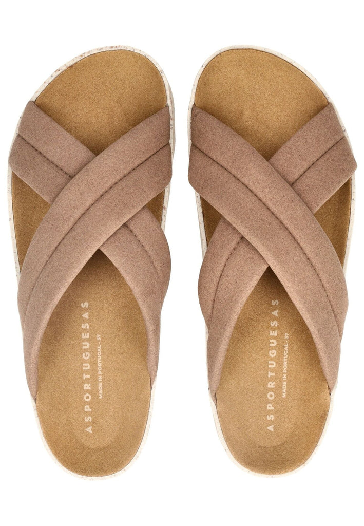 ASPORTUGUESAS Pantoletten Lederimitat Toffee