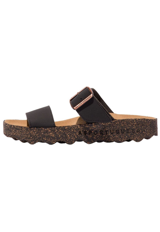 ASPORTUGUESAS Pantoletten Nubukleder/Textil Black