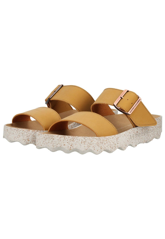 ASPORTUGUESAS Pantoletten Nubukleder/Textil Camel