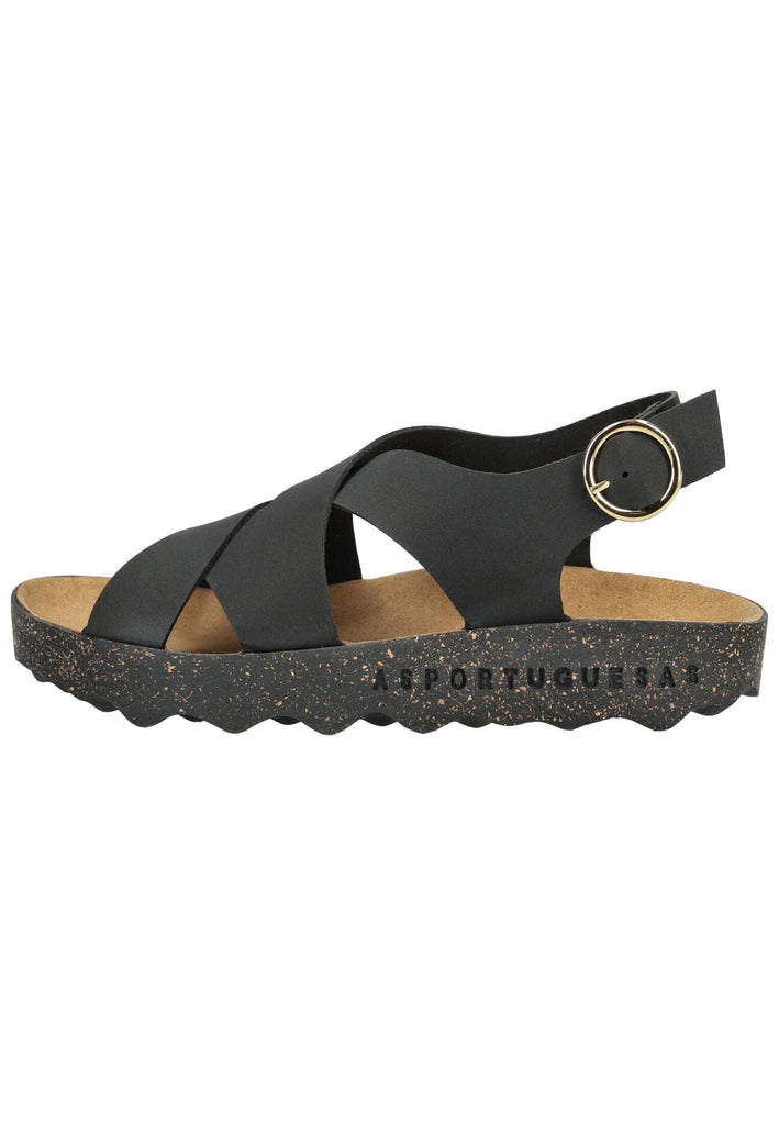 Sandalen ASPORTUGUESAS Sandalen Lederimitat Schwarz