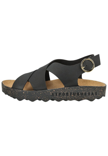 Sandalen ASPORTUGUESAS Sandalen Lederimitat Schwarz
