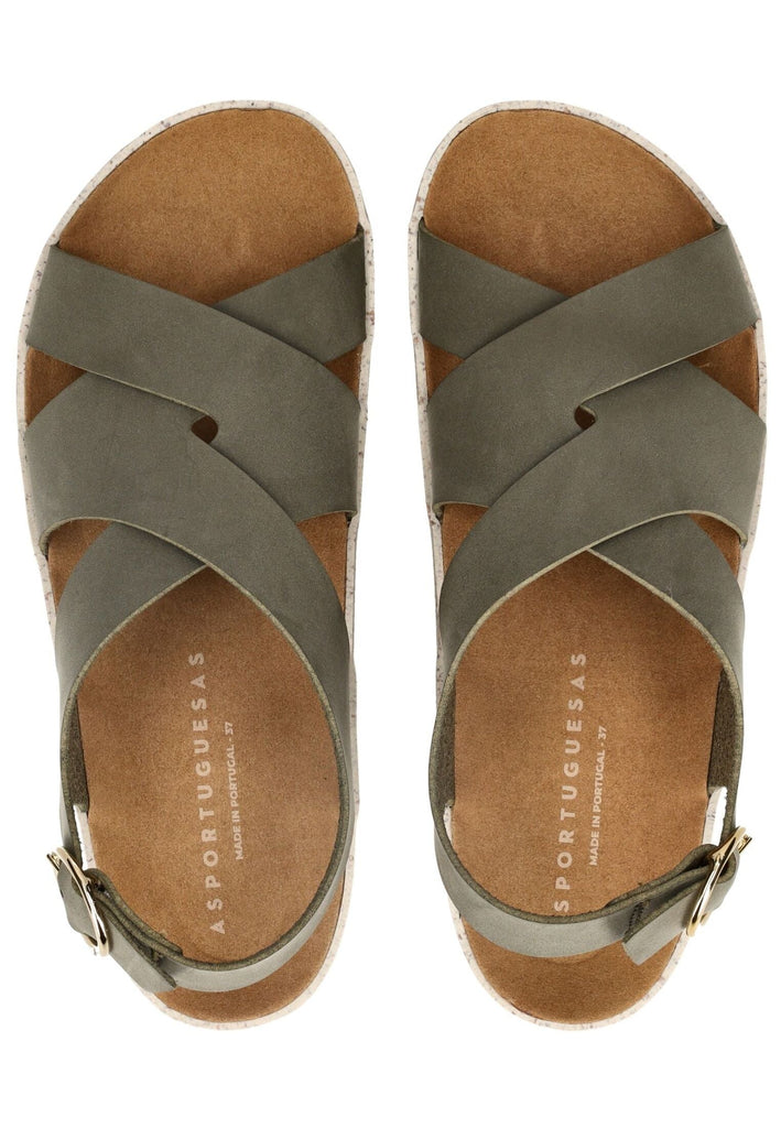 ASPORTUGUESAS Sandalen Lederimitat Khaki
