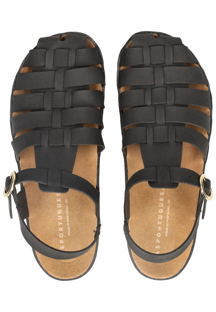 ASPORTUGUESAS Sandalen Lederimitat Schwarz