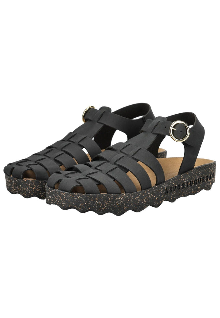 ASPORTUGUESAS Sandalen Lederimitat Schwarz