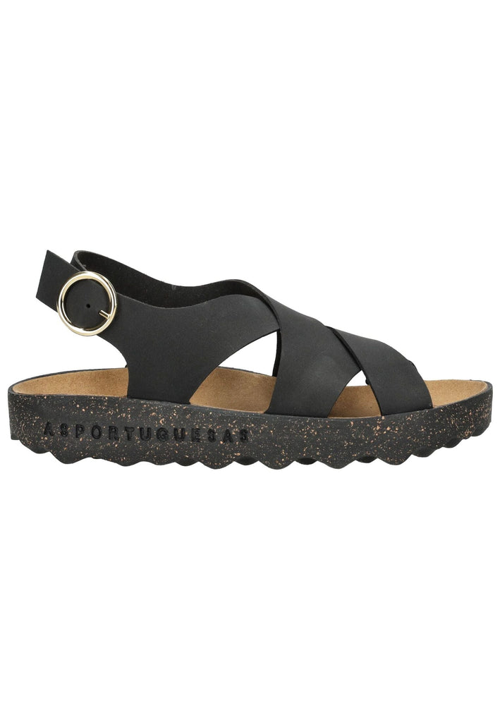 ASPORTUGUESAS Sandalen Lederimitat Schwarz