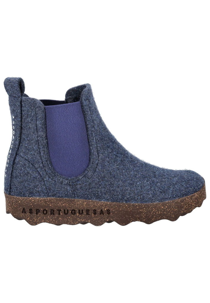 ASPORTUGUESAS Stiefelette Filz Mittelblau