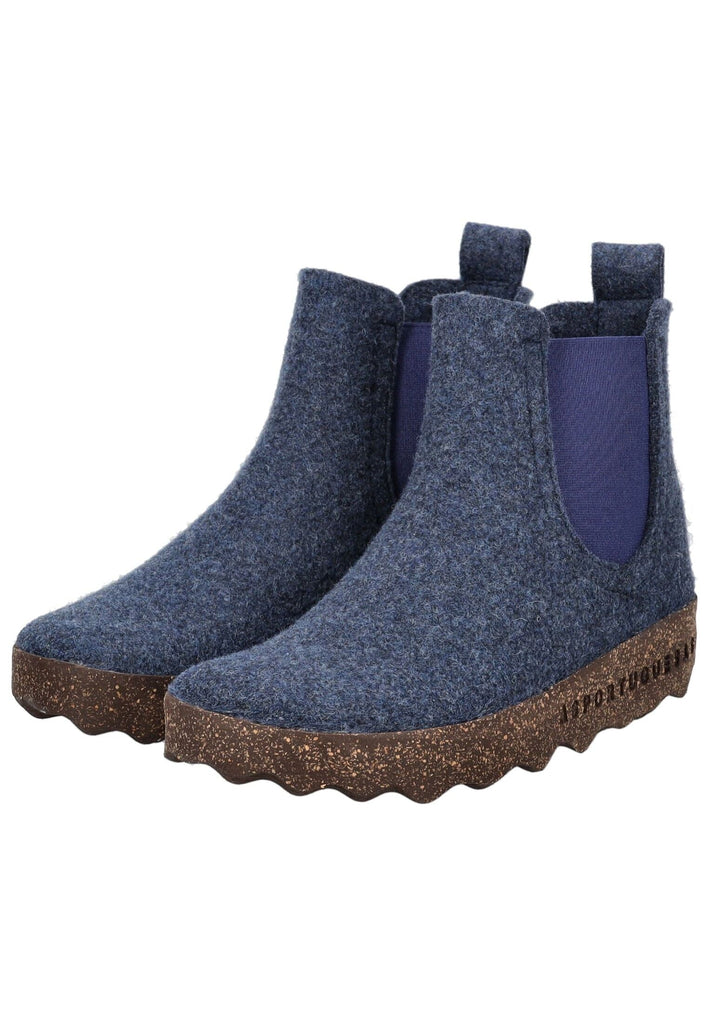 ASPORTUGUESAS Stiefelette Filz Mittelblau