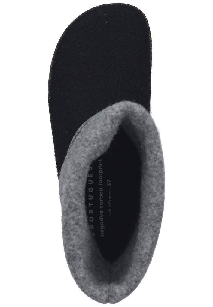 ASPORTUGUESAS Stiefelette Filz Schwarz/Grau