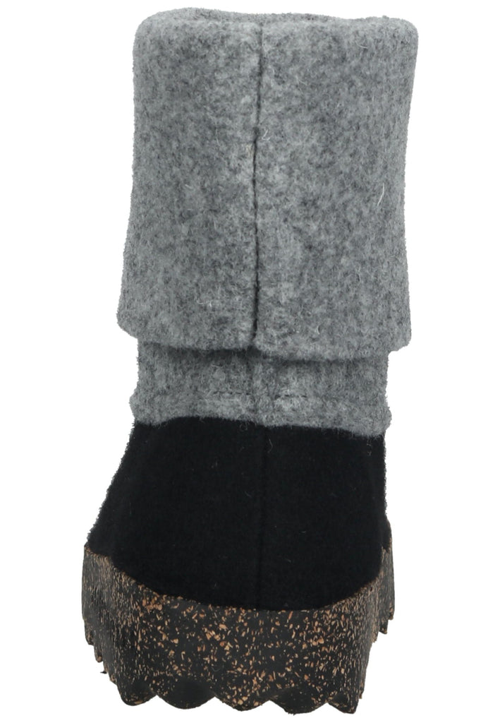 ASPORTUGUESAS Stiefelette Filz Schwarz/Grau