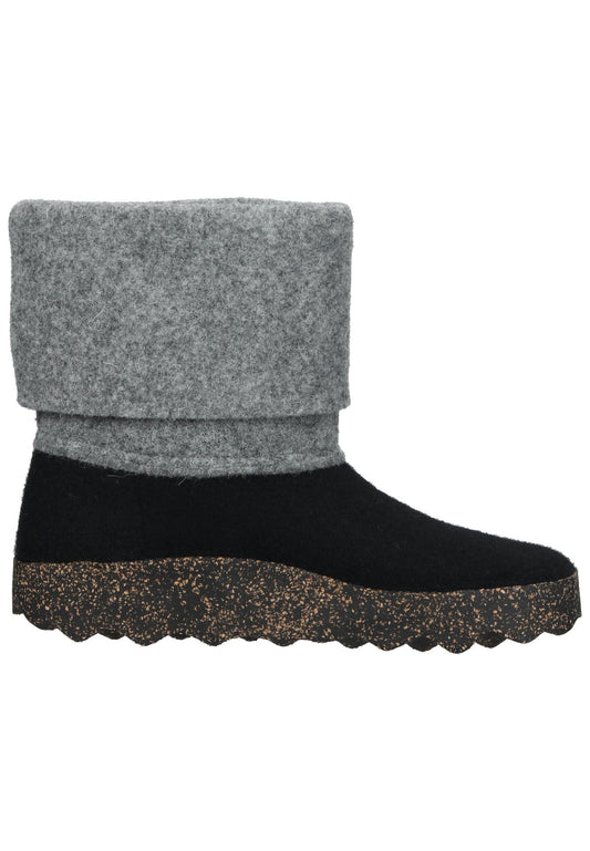 ASPORTUGUESAS Stiefelette Filz Schwarz/Grau
