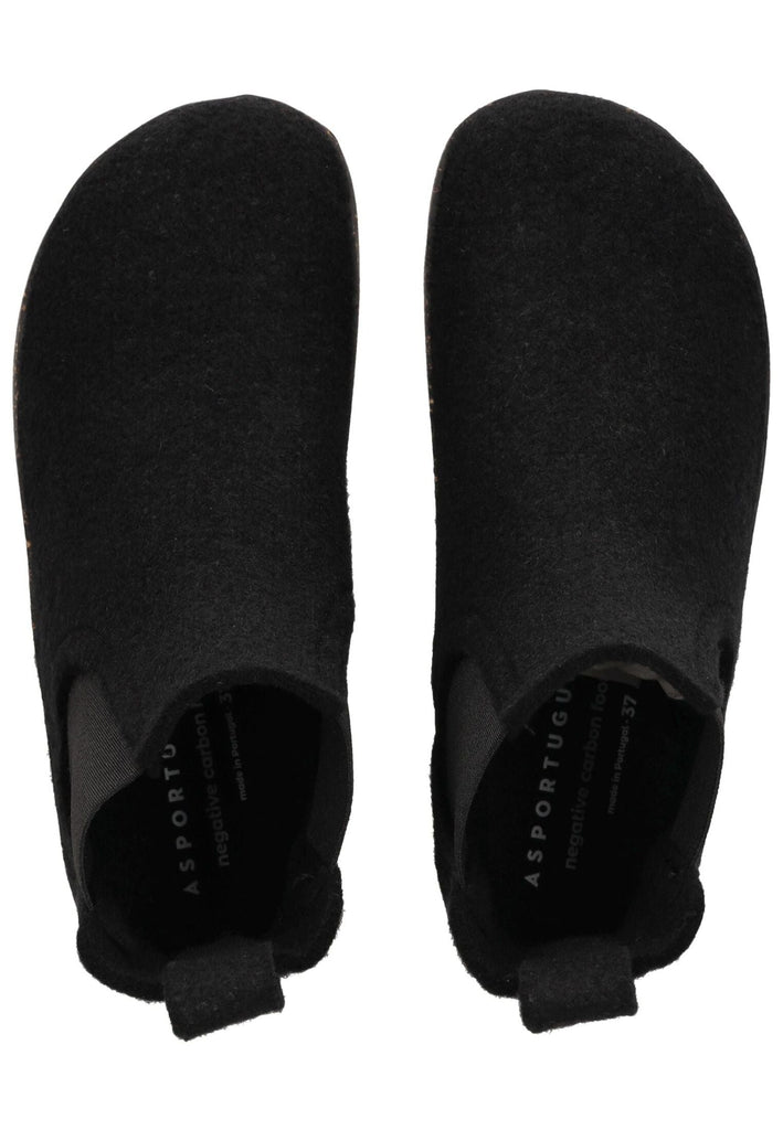 ASPORTUGUESAS Stiefelette Filz Schwarz/Schwarz