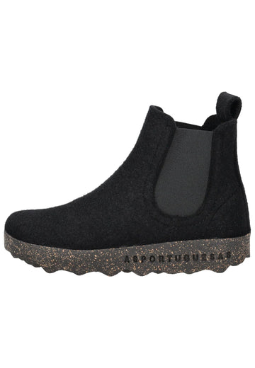ASPORTUGUESAS Stiefelette Filz Schwarz/Schwarz