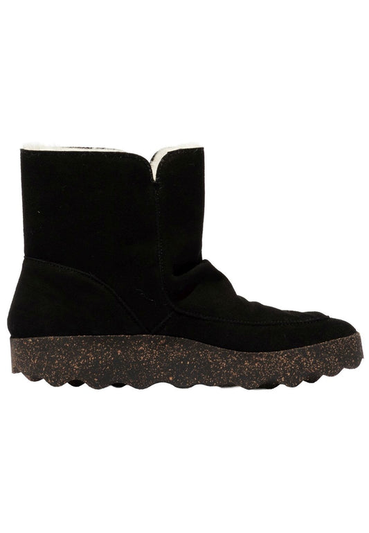 ASPORTUGUESAS Stiefelette Veloursleder Schwarz Warmfutter