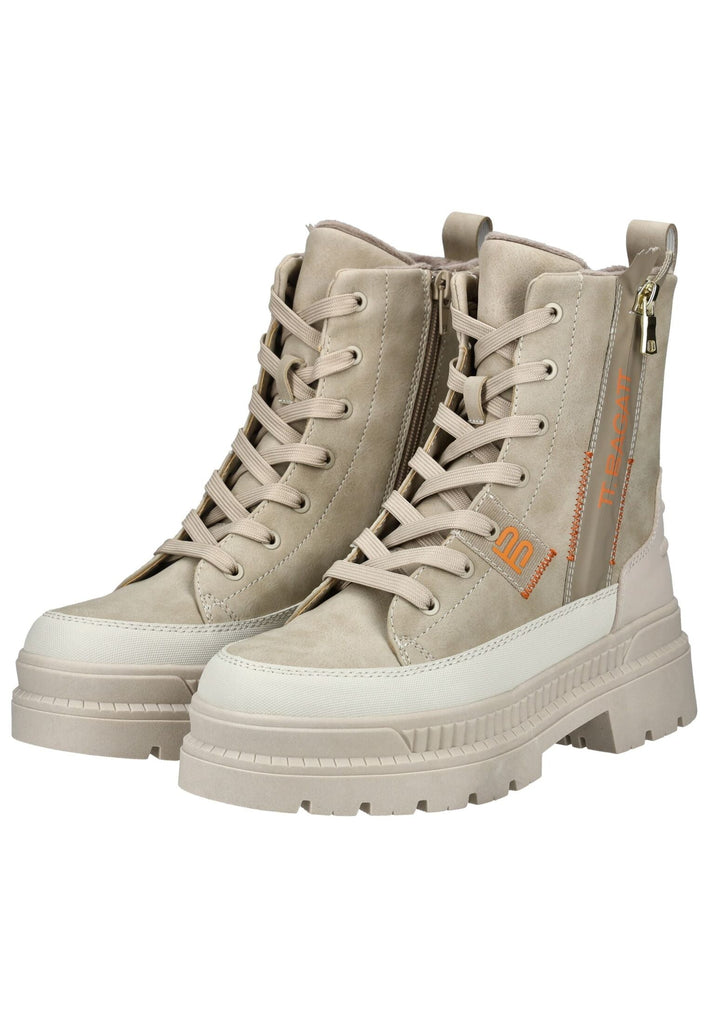 Bagatt Stiefelette Lederimitat/Textil Beige/Weiß Warmfutter