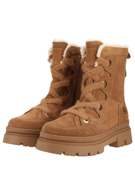 Bagatt Stiefelette Veloursleder Braun Warmfutter