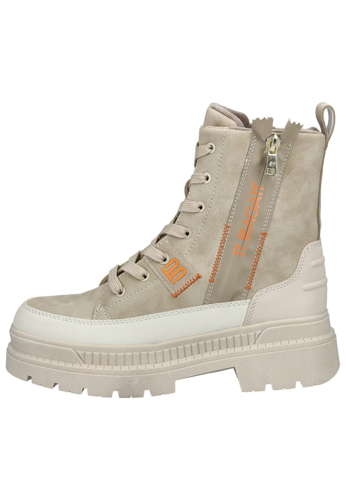 Stiefeletten Bagatt Stiefelette Lederimitat/Textil Beige/Weiß Warmfutter