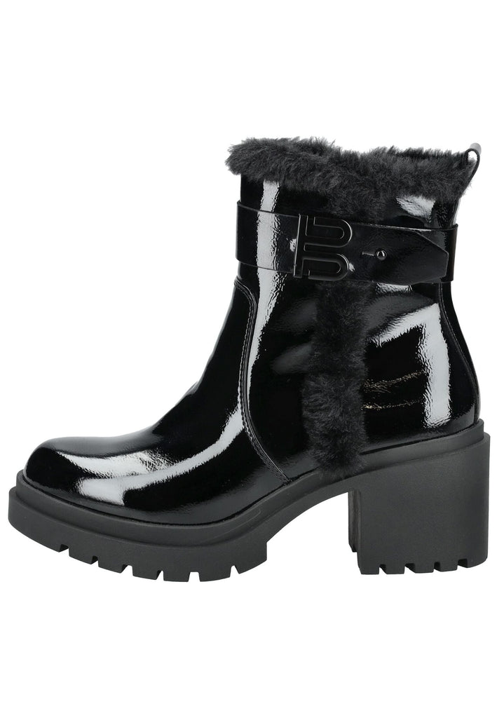 Stiefeletten Bagatt Stiefelette Lederimitat/Textil Schwarz Lack Warmfutter