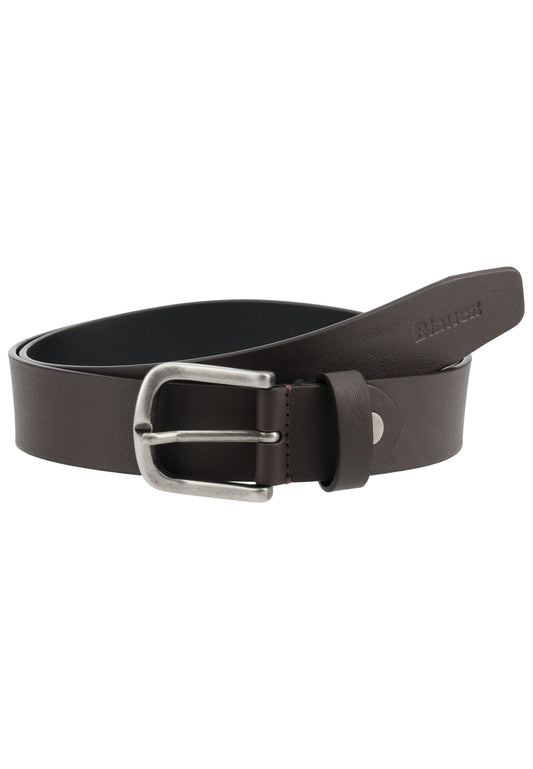 Blauer Gürtel Leder Dunkelbraun