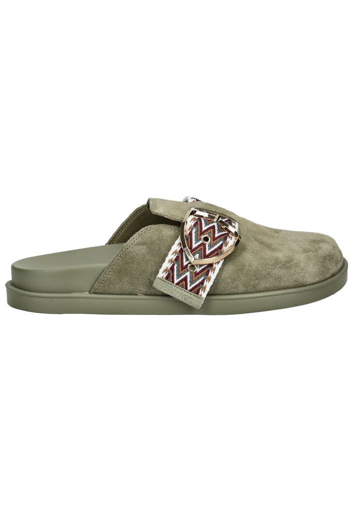 Blauer Pantoletten Veloursleder Mud