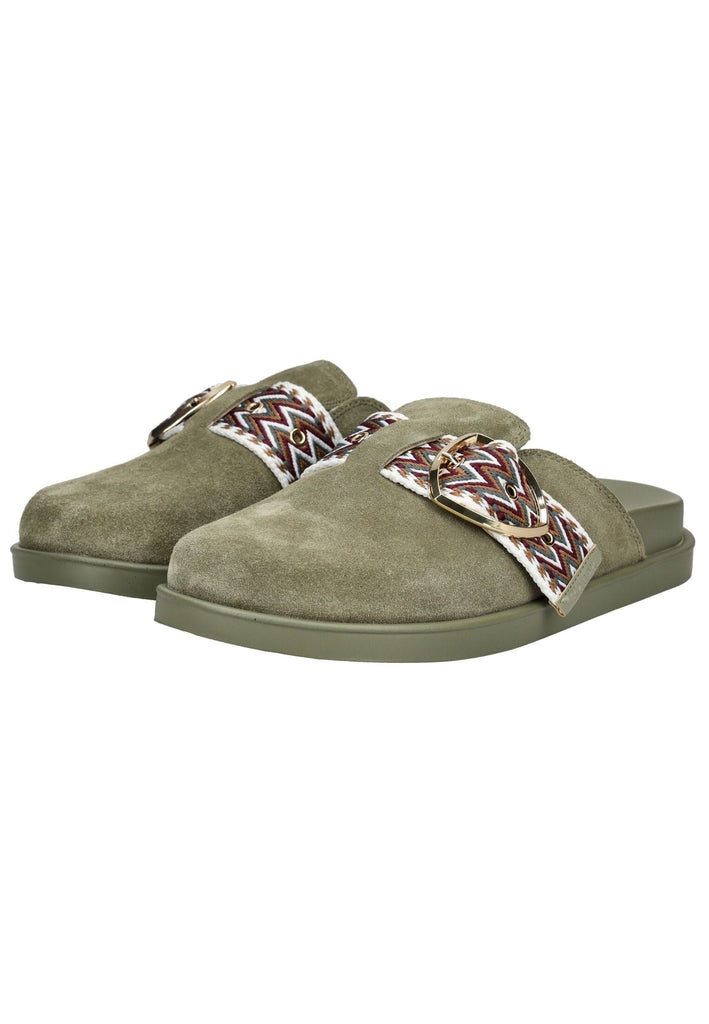 Blauer Pantoletten Veloursleder Mud