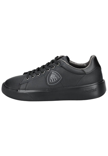 Sneaker Blauer Sneaker Leder/Textil Schwarz/Schwarz