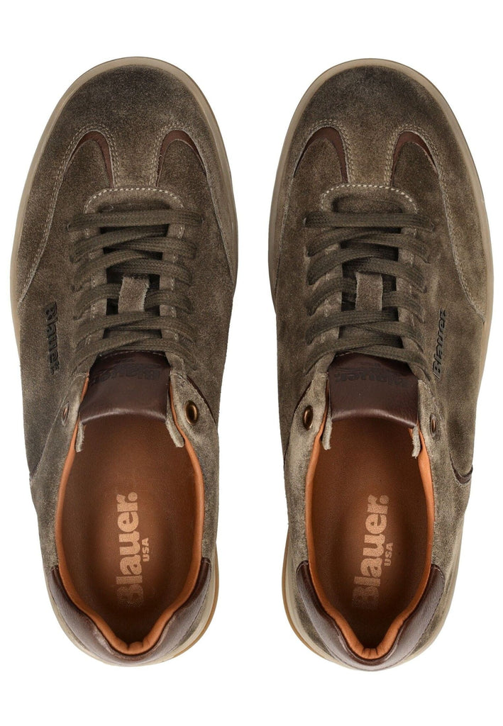 Blauer Sneaker Leder Military