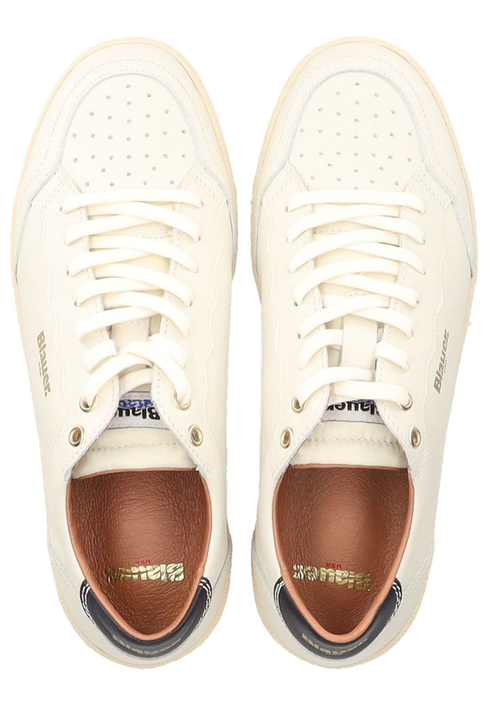 Blauer Sneaker Leder/Synthetik Weiß