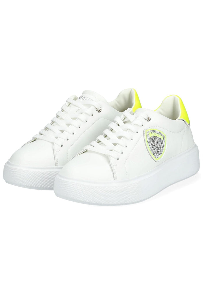 Blauer Sneaker Leder/Synthetik Weiß/Gelb