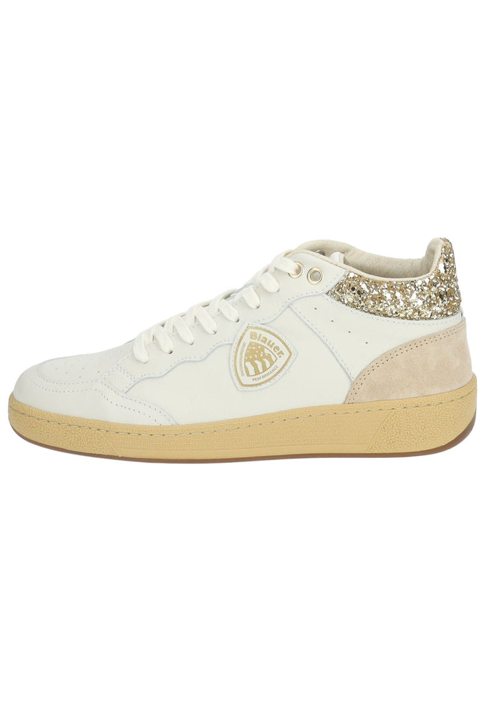 Blauer Sneaker Leder/Synthetik Weiß/Gold