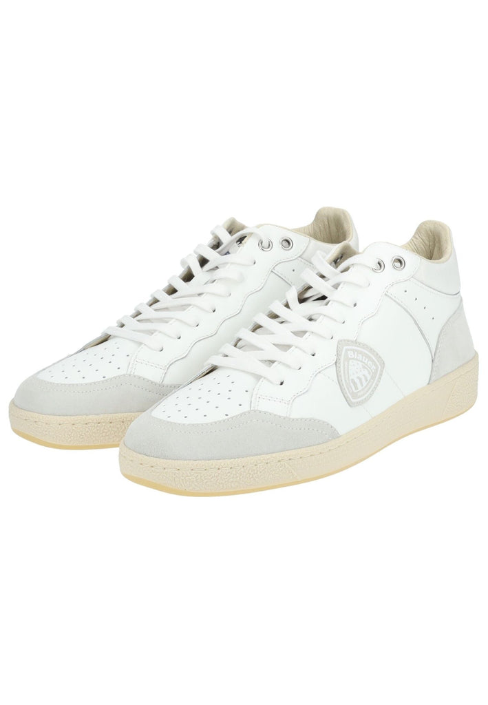 Blauer Sneaker Leder/Synthetik Weiß/Grau