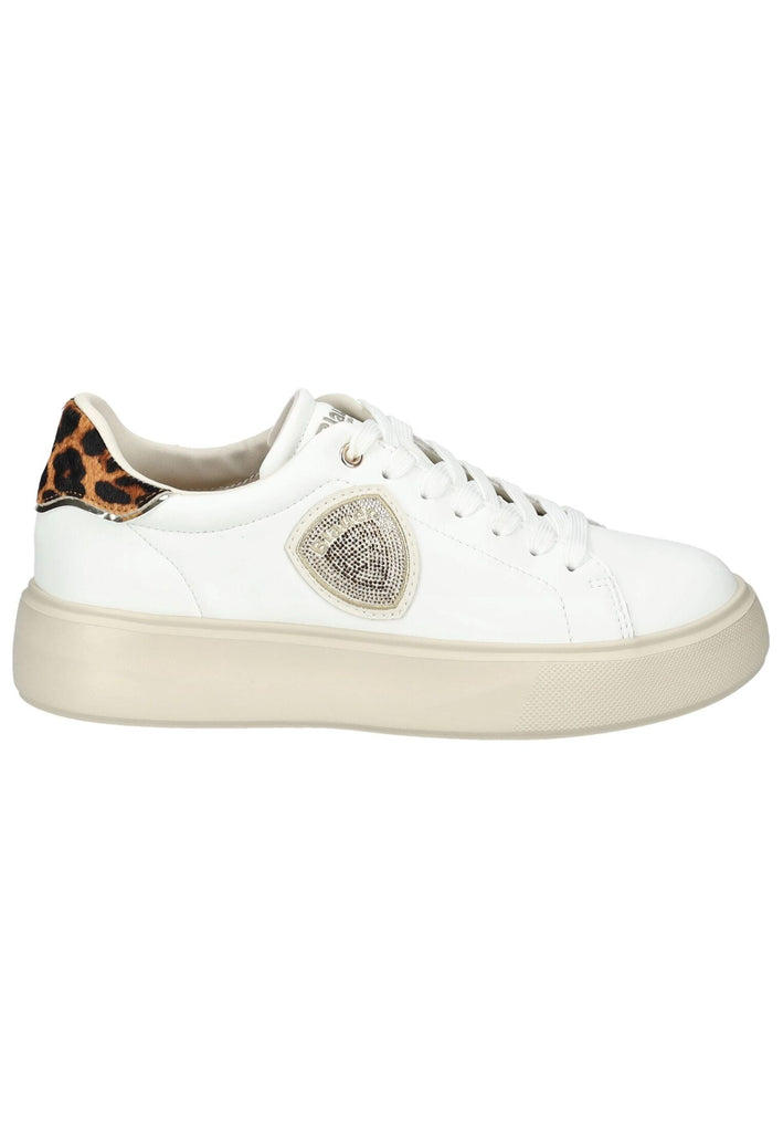 Blauer Sneaker Leder/Synthetik Weiß Kombi