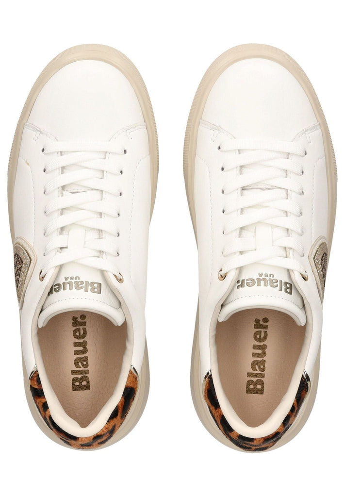 Blauer Sneaker Leder/Synthetik Weiß Kombi