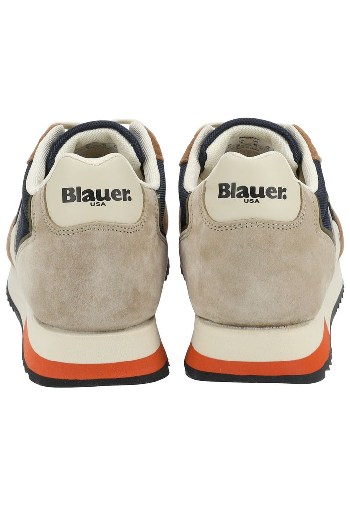 Blauer Sneaker Leder/Textil Braun/Navy