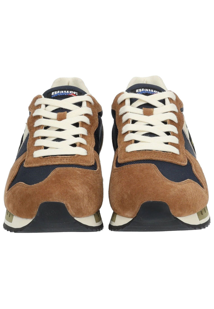 Blauer Sneaker Leder/Textil Braun/Navy