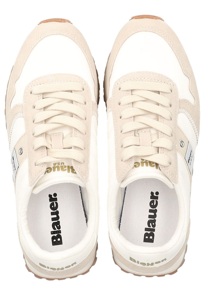 Blauer Sneaker Leder/Textil Cream