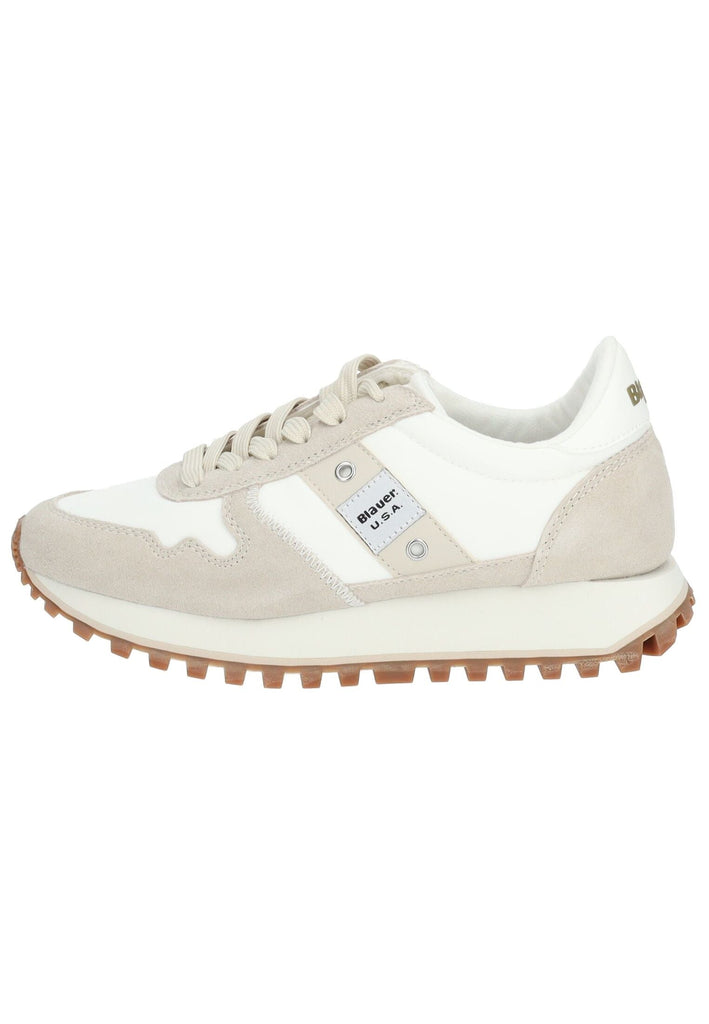 Blauer Sneaker Leder/Textil Cream