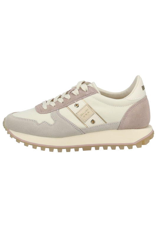 Blauer Sneaker Leder/Textil Cream