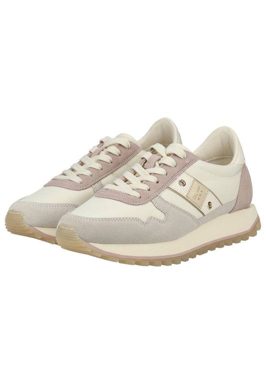 Blauer Sneaker Leder/Textil Cream